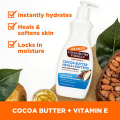 Palmer's cocoa butter lotion texture swatch highlighting creamy absorbency