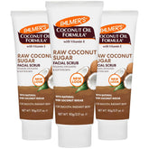 Palmer's Coconut Sugar Facial Scrub packaging tub highlights clean, plant-based exfoliation.