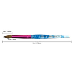 PANA nail brush showcases pink ferrule design for stylish, comfortable grip during long sessions.