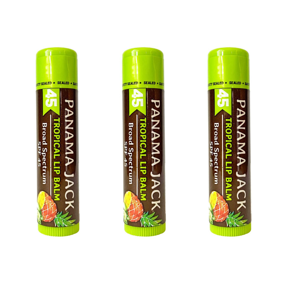 Panama Jack Sunscreen Lip Balm dreamsicle bottle with SPF 45 protects and smooths lips.