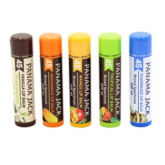 Panama Jack Sunscreen Lip Balm Vanilla flavor for smooth sun protection.