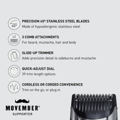 Panasonic ER-GB80-S attachments showcase versatile length options for beard, body, and hair