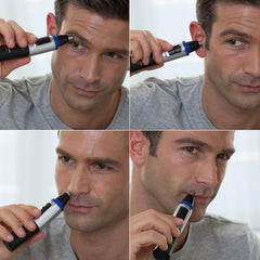 Panasonic ER-GN30-K trimmer ears detail highlighting safe ear hair grooming