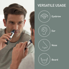 Panasonic ER-GN30-K trimmer nose close-up showing precise nose hair trimming