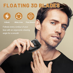Panid electric foil shaver 3-blade system enables quick, close results for stubble to beard