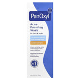 PanOxyl 10% Acne Foaming Wash bottle with clear label for acne-prone skin application
