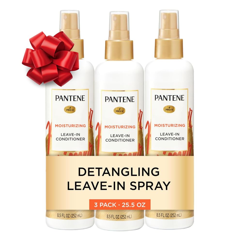 Pantene Conditioning Detangler Spray bottle close-up for easy detangling and shine.