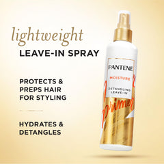 Pantene Conditioning Detangler Spray mist on damp hair for smooth detangling.