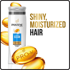 Pantene Pro-V Classic Clean bottle pour demonstrates easy application.