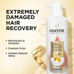 Pantene Pro-V Miracles shampoo lather close-up showing rich foam for nourishment.