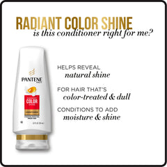 Pantene Pro-V Radiant Color Shine application on hair for smooth, shiny results.