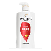 Pantene PRO-V Radiant Color Shine shampoo bottle boosts color protection and shine.