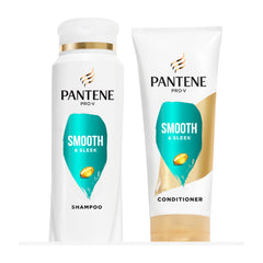 Pantene Pro-V Smooth Shampoo bottle shows weightless body for daily styling.