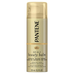 Pantene Pro-V Ultimate 10 Beauty Balm bottle shows all-in-one leave-in care for hair