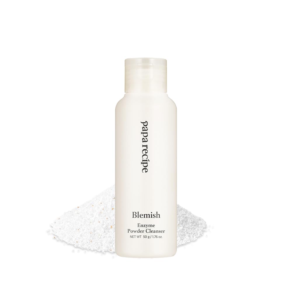 Papa Recipe blemish enzyme powder bottle pour supports gentle exfoliation for clearer, radiant skin.