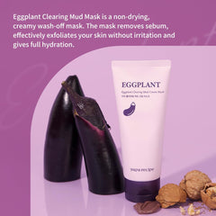 Papa Recipe Eggplant Mud Mask texture closeup reveals soft mud ideal for daily use.