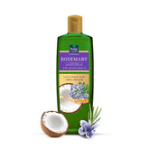 Parachute Advansed Rosemary Hair Oil bottle highlights nourishing formula for healthier hair.