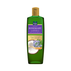 Parachute Advansed Rosemary Hair Oil hair-length-thickening shot emphasizes added volume.