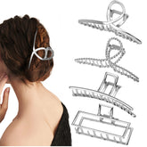Parcce 4-pack large silver style-a clips grip hair securely for daily wear.