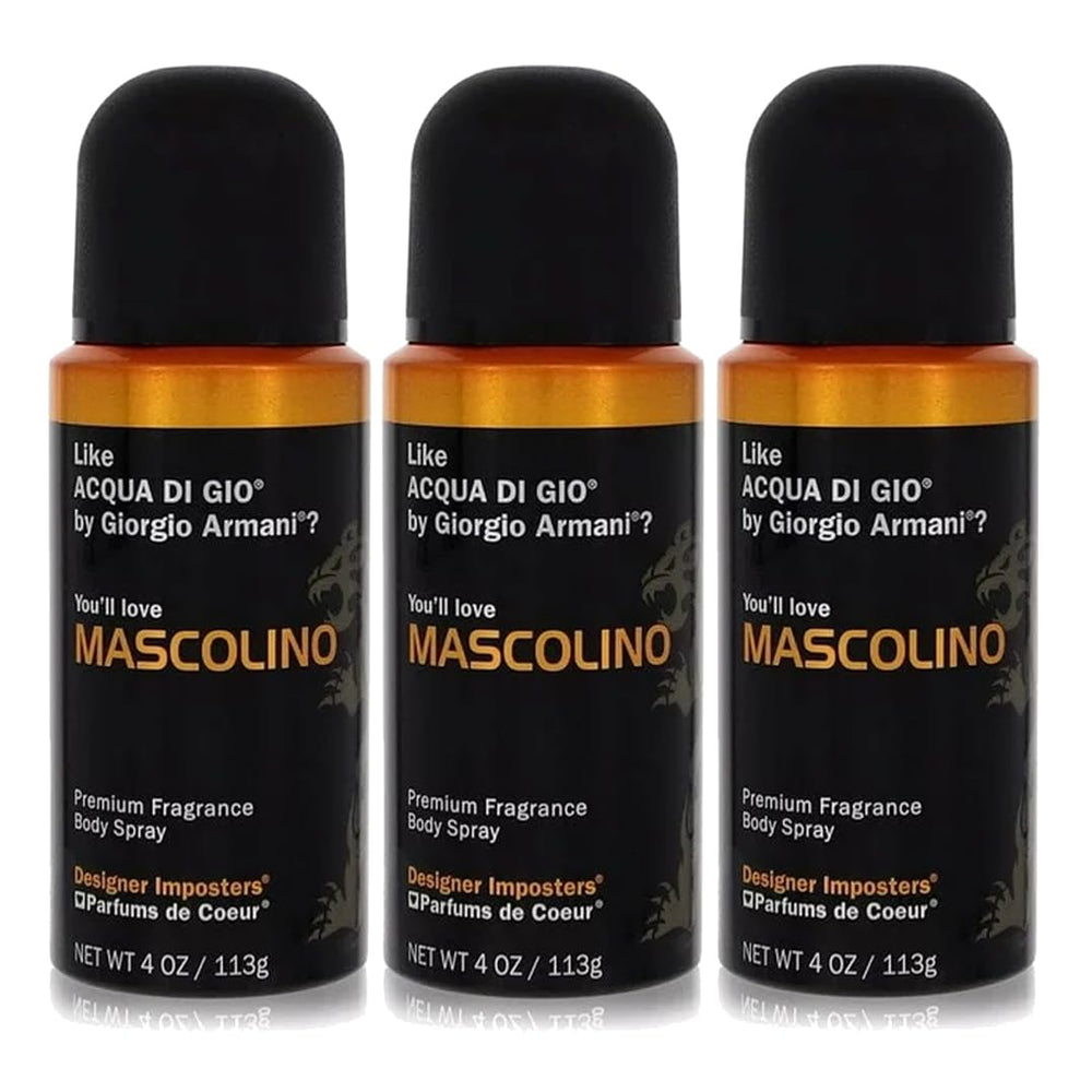 Parfums De Coeur Mascolino bottle ideal for daily wear with citrus-woody notes.