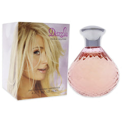 Paris Hilton Dazzle Women close-up bottle with glittering cap signals premium gift-ready perfume.