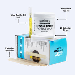Parissa Ultra Soothe Oil bottle shown as post-wax care for calm skin.