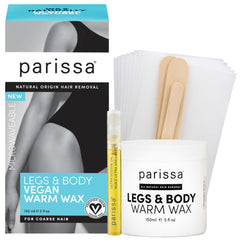 Parissa warm wax kit front view for at-home salon-style hair removal.