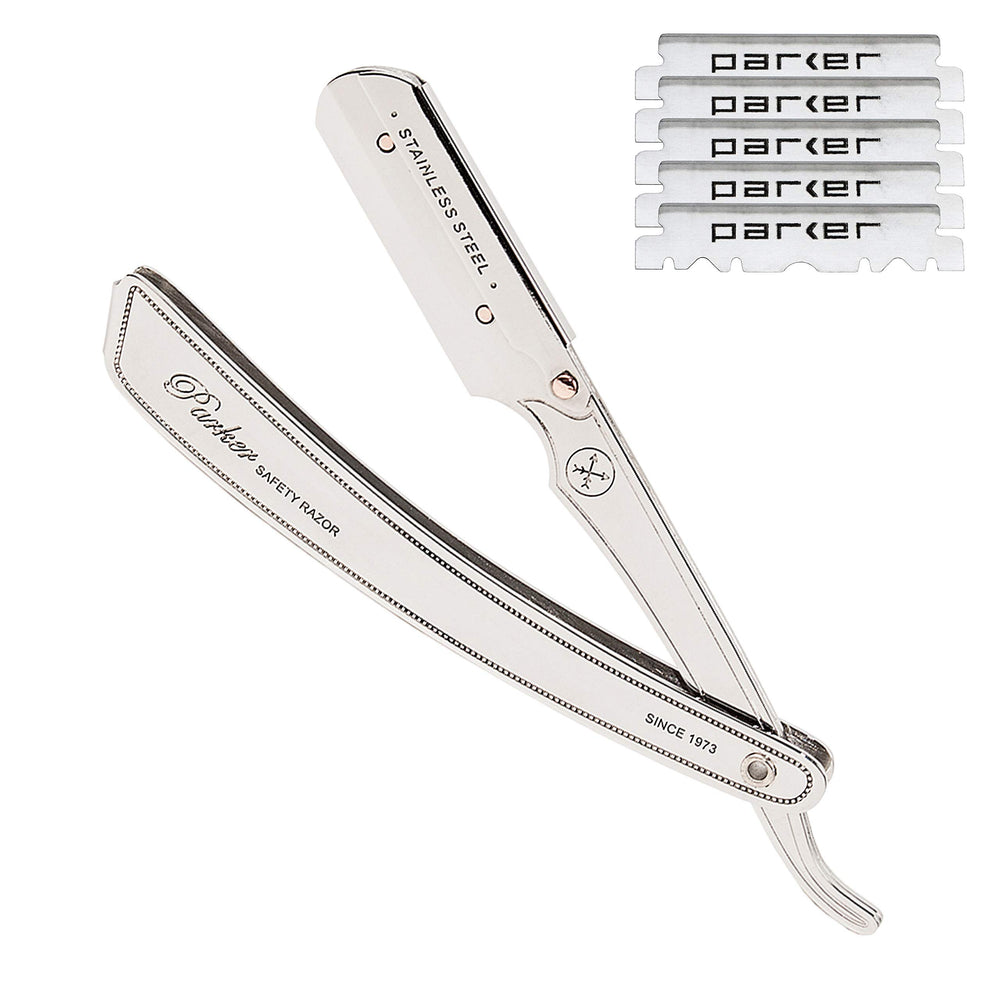 Parker SRX all stainless steel body for durable, precise shaving at home or in the shop.