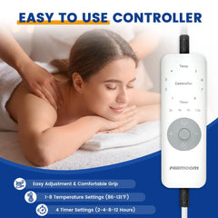 PARMOOM massage table warmer control panel highlights easy eight-level temperature control