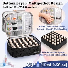 Partreko double-layer-storage-case demonstrates high capacity storage for 60 bottles