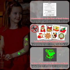 PARTYWIND santa-claus-tattoos glow for festive party fun
