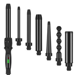 PARWIN PRO BEAUTY 7in1 curling wand set with seven barrels for versatile curls.