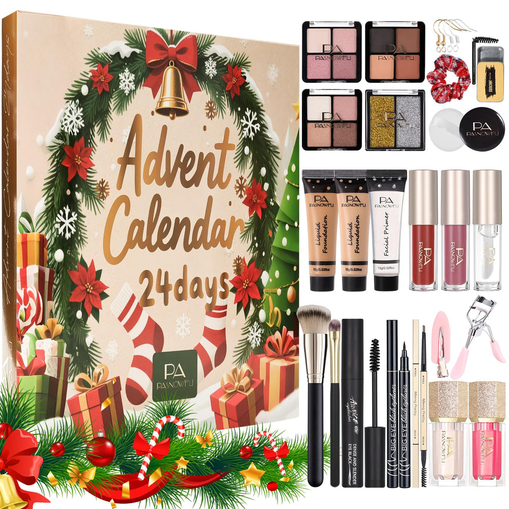 PASNOWFU Makeup Advent Calendar 2025 packaging showcasing festive design for gift-ready appeal.