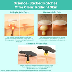 Patchology Breakout Box face patches applied to blemish area for discreet coverage