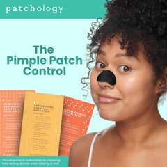Patchology Breakout Box nose strips closeup targeting visible pores with charcoal