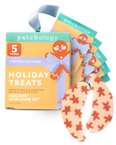 Patchology Gingerbread Under Eye Patches Gift Set packshot showing five-pair kit for refreshed eyes