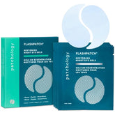 Patchology Restoring Eye Patches box showing depuffing and brightening benefits