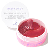 Patchology Serve Chilled Rosé Eye Gels jar front, hydrating patches for puffiness relief.