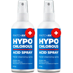 PatchRx hypochlorous acid spray bottle front showing two-pack value for home use.