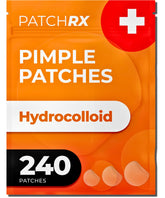 PatchRx pimple patches on the face, 240-count, to shield blemishes and absorb excess fluid.