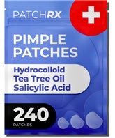 PatchRx pimple patches on clean face absorb oil for clearer skin.