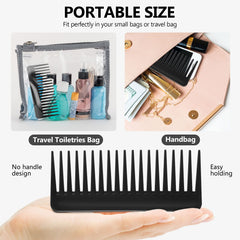 Patelai anti-static wide tooth comb reduces snagging for smooth styling.