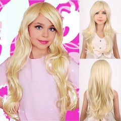 PATTNIUM Kids blonde wig front view highlights natural waves for daily dress-up.