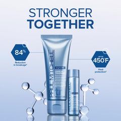 Close-up of Paul Mitchell Bond Rx Leave-In Treatment bottle highlighting fortifying formula