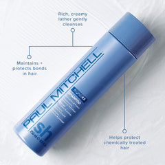 Paul Mitchell Bond Rx Shampoo pump top delivers controlled, sulfate-free cleansing for chemically treated hair.