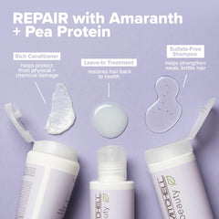 Amaranth extract close-up shows amino acids that strengthen hair in Paul Mitchell Repair Shampoo