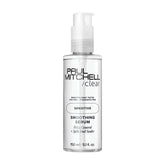 Paul Mitchell Clear Smoothing Serum bottle shows fragrance-free formula for sensitive scalps.