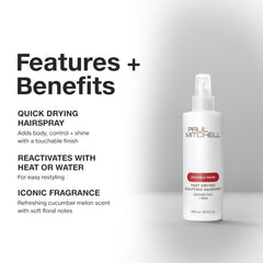 Paul Mitchell hairspray front bottle emphasizing versatile control