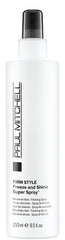 Paul Mitchell Freeze and Shine bottle front view shows strong hold and shine.