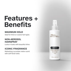 Paul Mitchell Freeze and Shine on coarse hair demonstrates durable hold without stiffness.